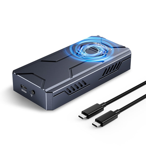 Anyoyo 40Gbps M.2 NVMe to USB C Built-in Fan SSD Enclosure