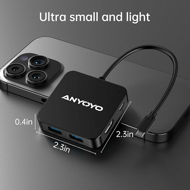 Anyoyo 6-in-1 USB C 3.0  Docking Station with 4K 30Hz HDMI and 100W PD