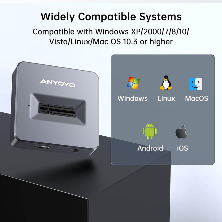 ANYOYO M.2 NVME SATA SSD Enclosure, USB 3.2 Gen 2 10Gbps for M.2 NVME/SATA 2230 2242 2260 2280, with M-Key or M B Key Adapter (UASP Support, Plug and Play ANYOYO M.2 NVME SATA SSD Enclosure, USB 3.2 Gen 2 10Gbps for M.2 NVME/SATA 2230 2242 2260 2280, with M-Key or M B Key Adapter (UASP Support, Plug and Play