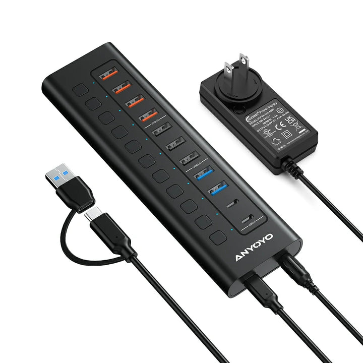 Anyoyo 11-Port 48W USB 3.0 Splitter Powered USB Hub