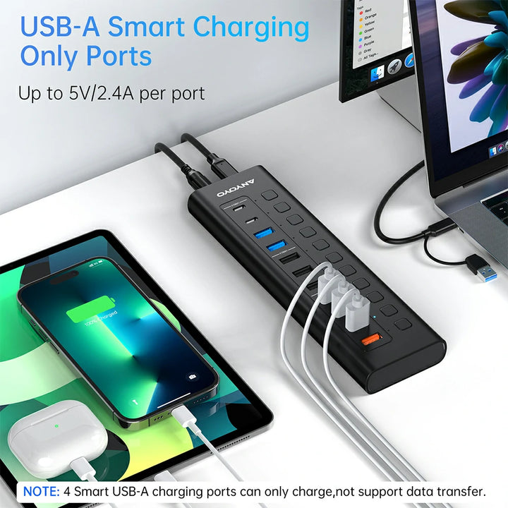 Anyoyo 11-Port 48W USB 3.0 Splitter Powered USB Hub