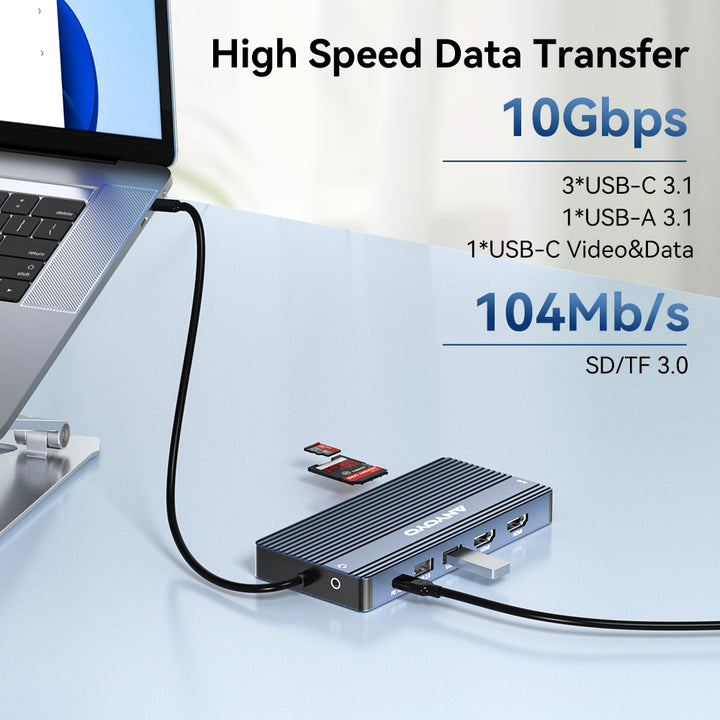 Anyoyo 14-in-1 USB C Docking Station with 1G Ethernet