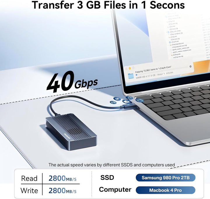 Anyoyo 40Gbps M.2 NVME SSD Enclosure with Cooling Fan