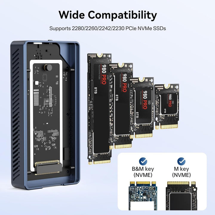 Anyoyo 40Gbps M.2 NVME SSD Enclosure with Cooling Fan