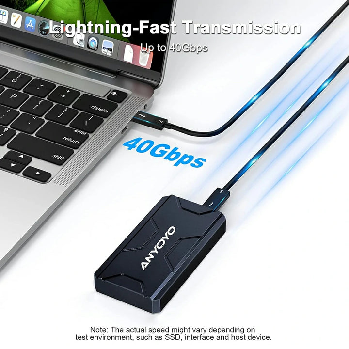 Anyoyo 40Gbps M.2 NVMe to USB C Aluminum Shell SSD Enclosure