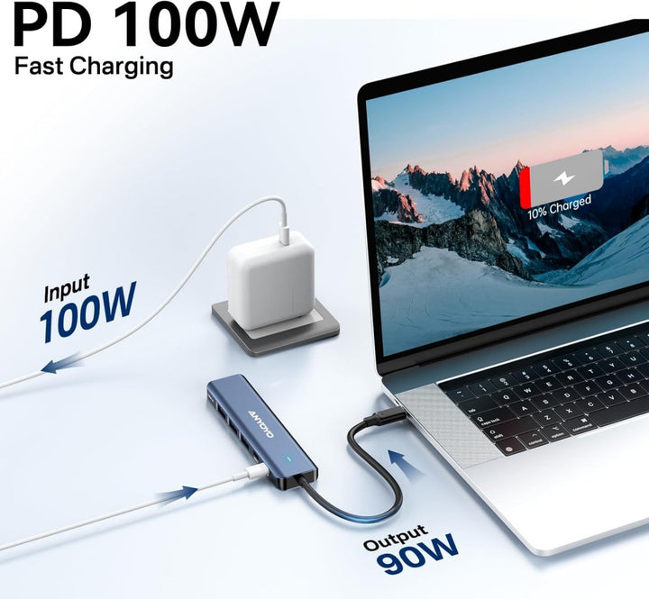Anyoyo 6-in-1 USB C Hub Docking Station with 4K60 HDMI USB 3.0 5Gbps
