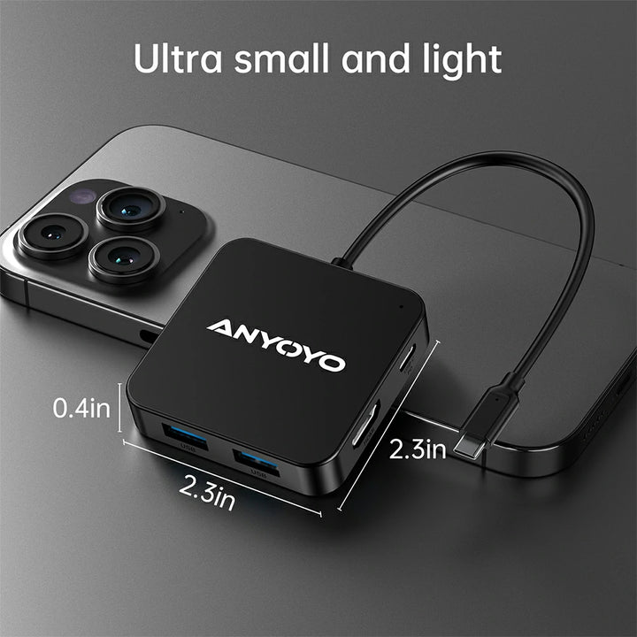 Anyoyo 7-in-1 USB C 3.0  Docking Station with 4K 30Hz HDMI 100W PD SDTF Card Reader