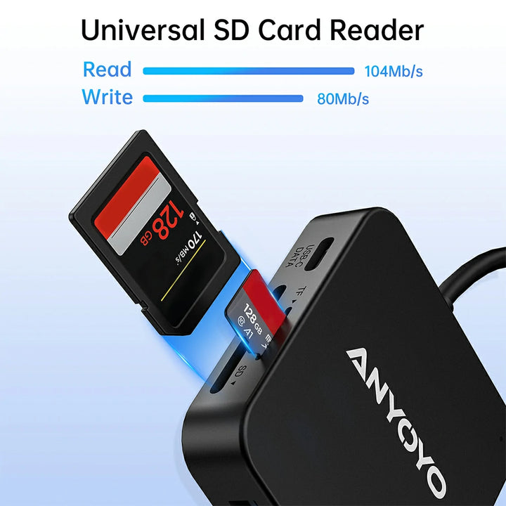 Anyoyo 7-in-1 USB C 3.0  Docking Station with 4K 30Hz HDMI 100W PD SDTF Card Reader