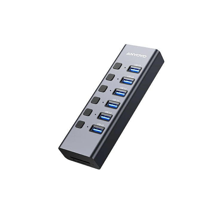 Anyoyo 8-Port USB 3.0 Powered USB Hub with TF/SD Card Reader