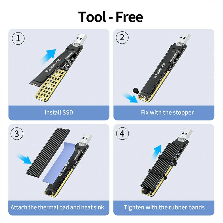 Anyoyo NVMe PCI-E M.2 to USB 3.1 Gen 2 Adapter