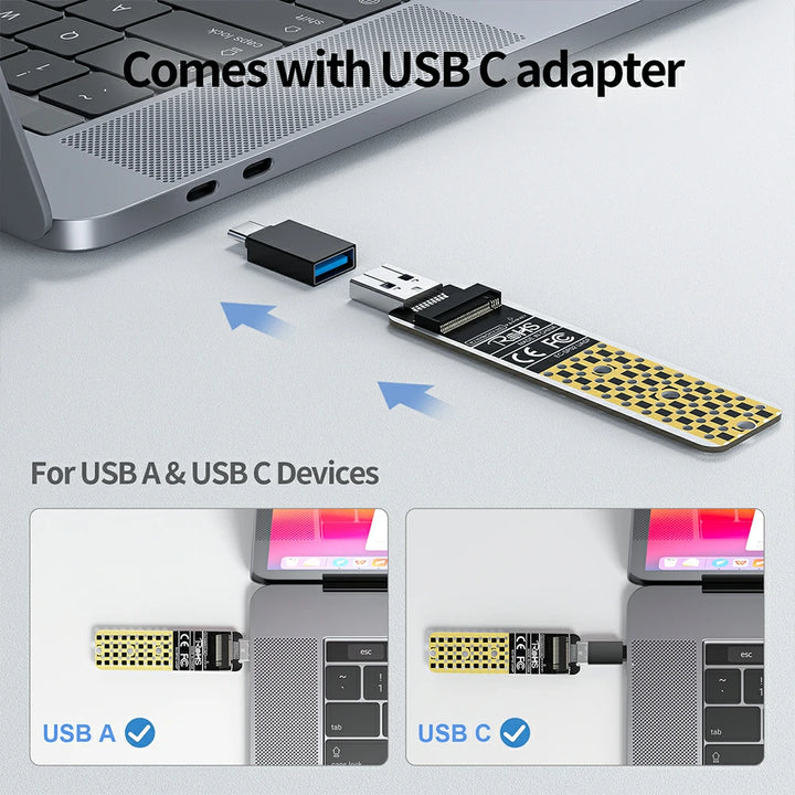 Anyoyo NVMe PCI-E M.2 to USB 3.1 Gen 2 Adapter