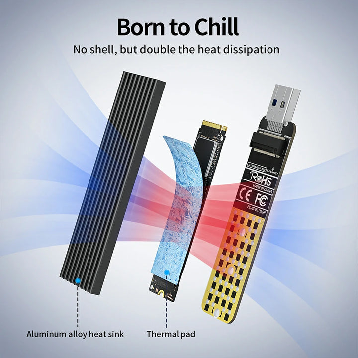 Anyoyo NVMe PCI-E M.2 to USB 3.1 Gen 2 Adapter