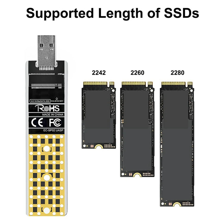 Anyoyo NVMe/SATA(NGFF) M.2 to USB 3.2 Gen 2 Adapter