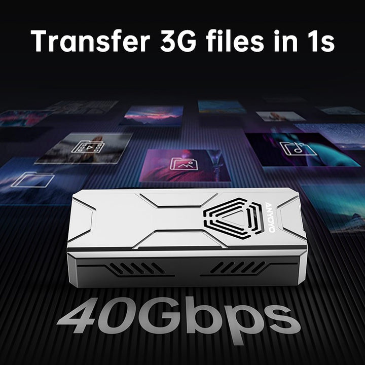 Anyoyo 40Gbps M.2 NVMe to USB C Built-in Fan SSD Enclosure