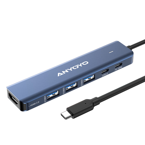 Anyoyo 6-in-1 USB C Hub Docking Station with 4K60 HDMI USB 3.0 5Gbps