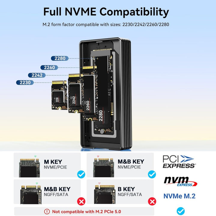 Anyoyo 80Gbps M.2 NVMe SSD Enclosure with Cooling Fan