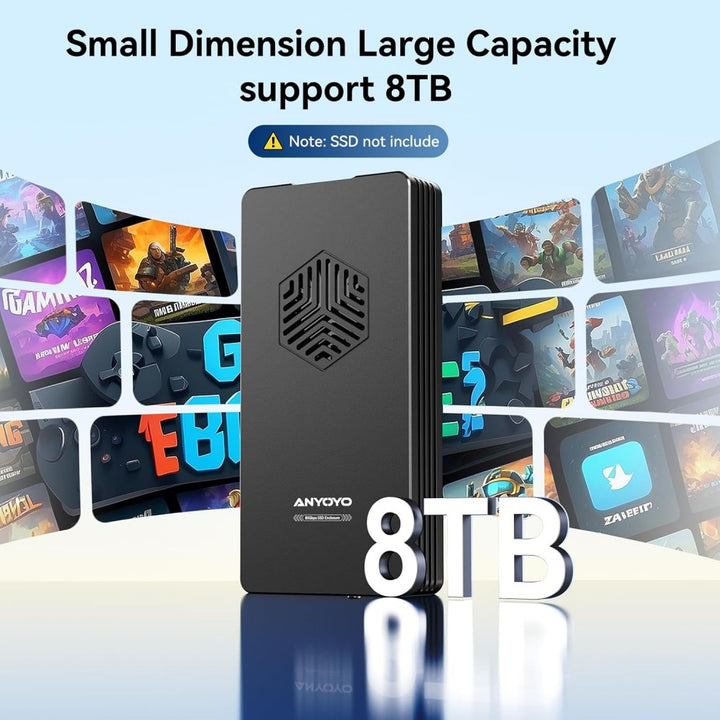 Anyoyo 80Gbps M.2 NVMe SSD Enclosure with Cooling Fan