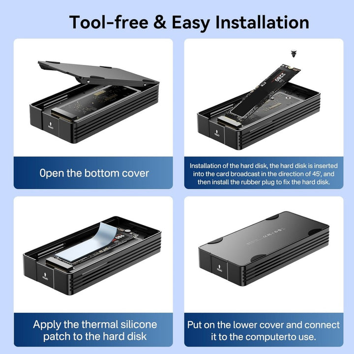 Anyoyo 80Gbps M.2 NVMe SSD Enclosure with Cooling Fan