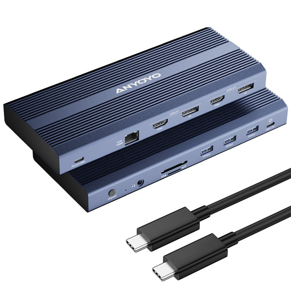 Anyoyo DisplayLink Docking Station Dual Monitors with 100W PD Charger