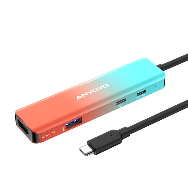 Anyoyo USB-C 1080P 60FPS Video Capture Card & USB Hub with PD 100W Charging