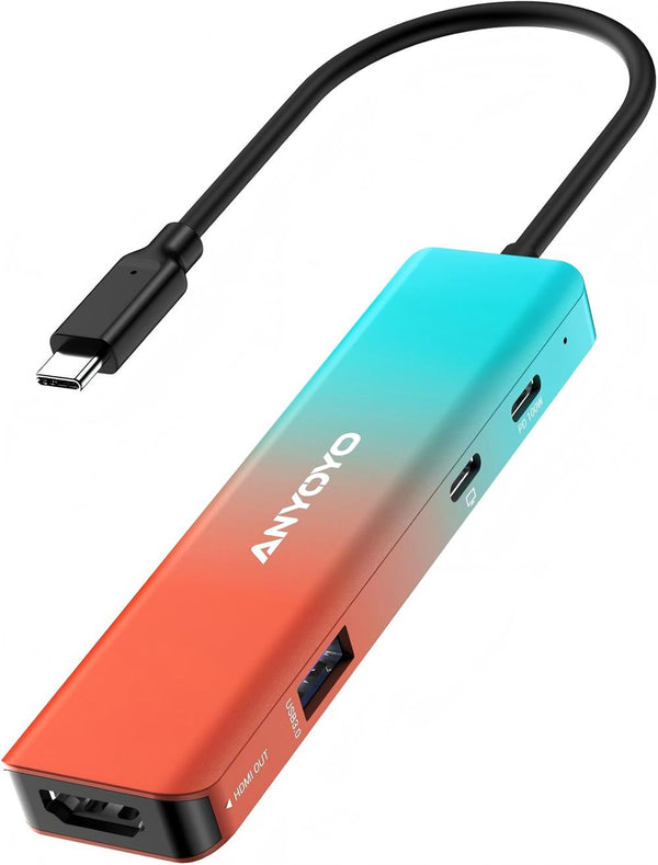 USB-C 1080P 60FPS Video Capture Card & USB Hub with PD 100W Charging