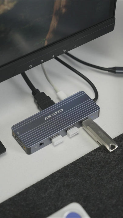Anyoyo 8-in-1 Laptop Docking Station for 3 Monitors Expansion